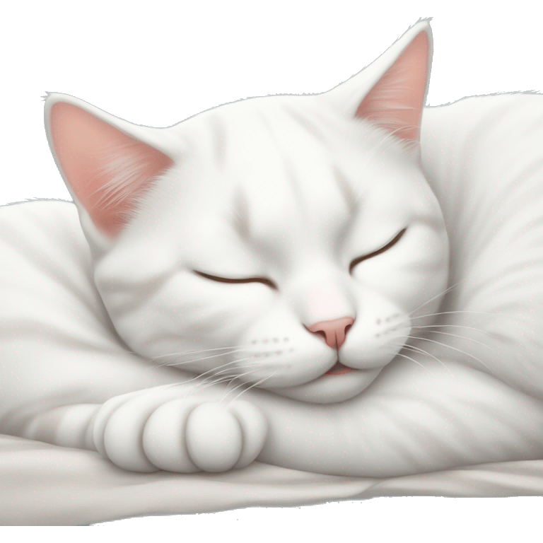 cute white cat sleeping emoji