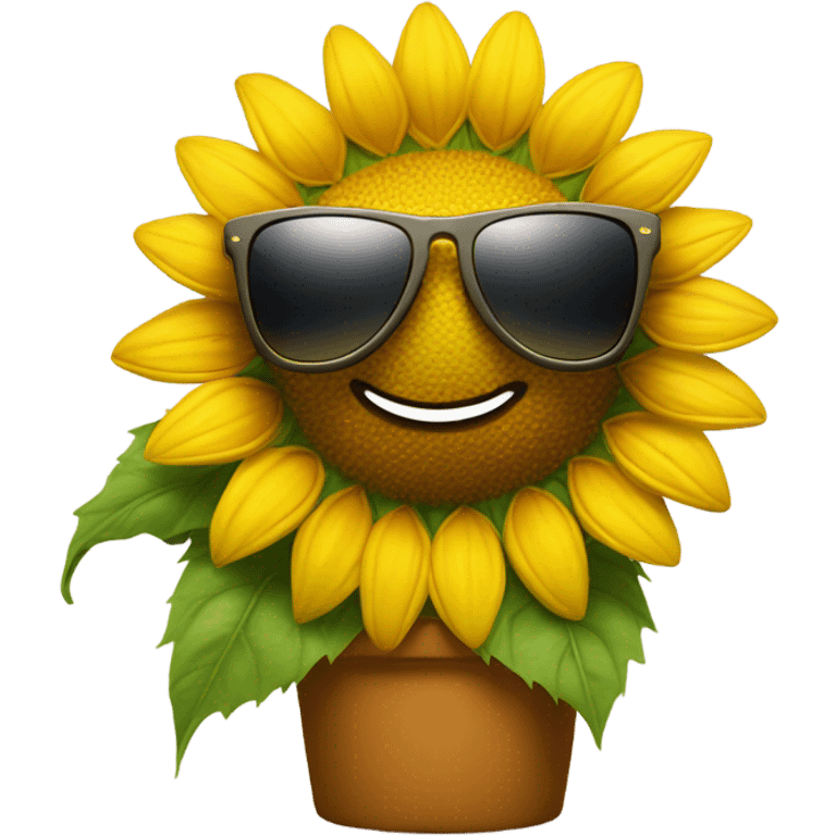 Sunflower wearing sunglasses emoji