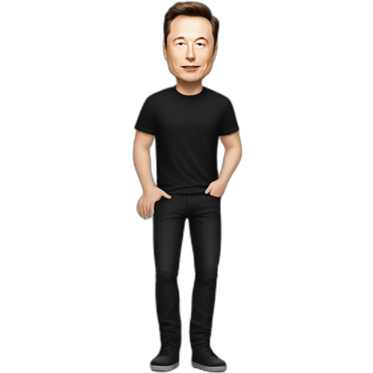 Elon musk in black tee and black jeans emoji