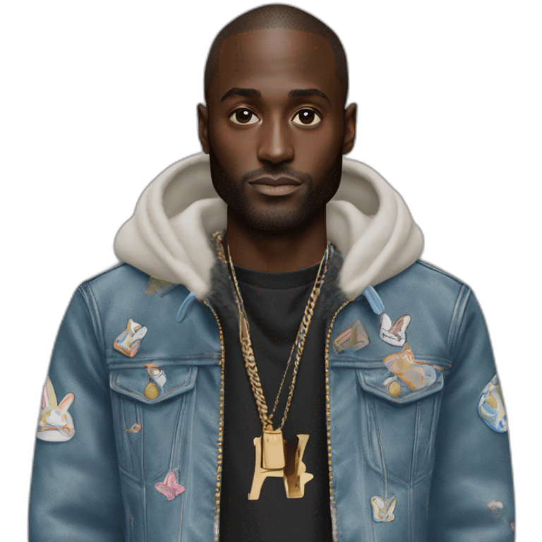 Virgil Abloh with louis Vuitton jacket emoji