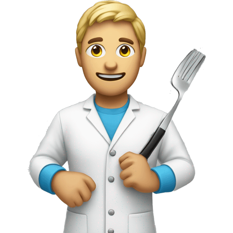 A nutritionist holding a knife and a fork crossed emoji