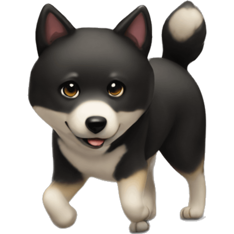 Black shiba inu walks emoji