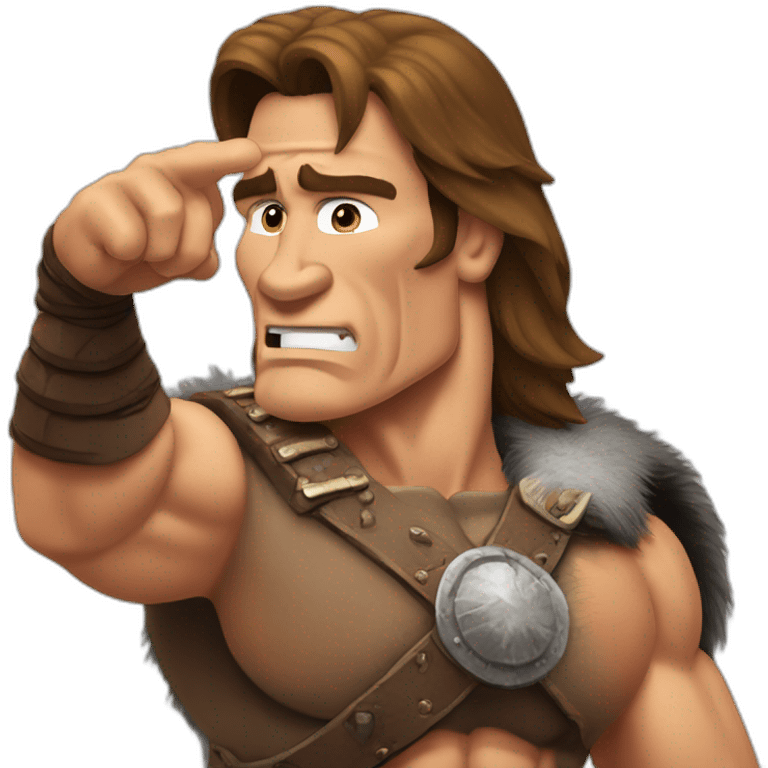 Conan the barbarian Arnold Schwarzenegger salute emoji