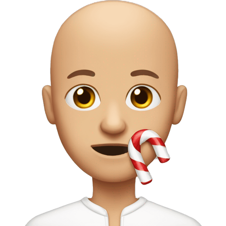 bald mean with candy cane emoji