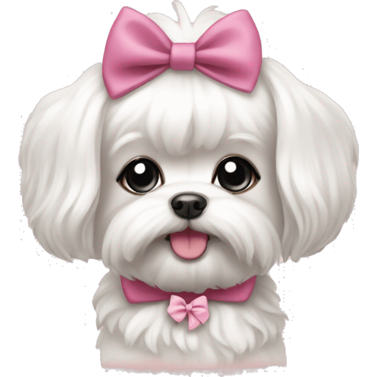 Cute dog Maltese with bows emoji