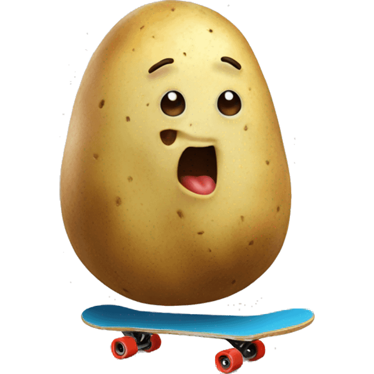 a potato playing skateboard  emoji