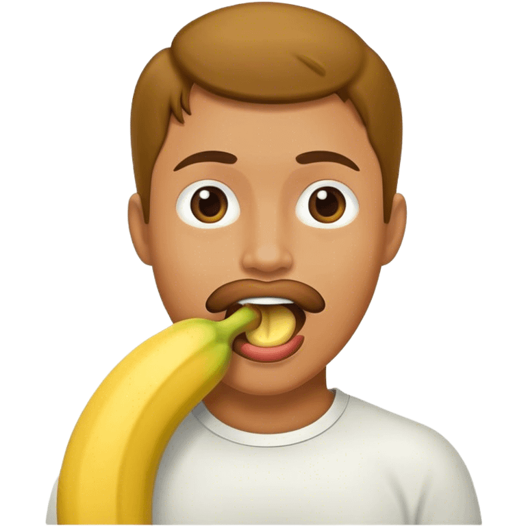 Banana in mouth emoji