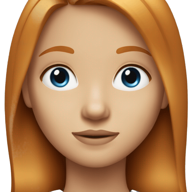 Ginger girl with straight hair and blue eyes in business  emoji