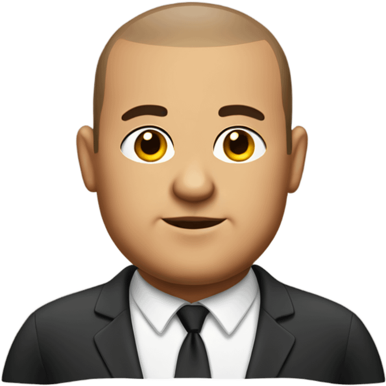 overweight italian business man, with buzz cut and no beard emoji