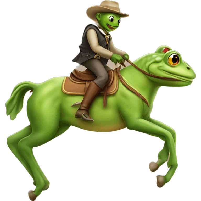 A frog riding a horse emoji