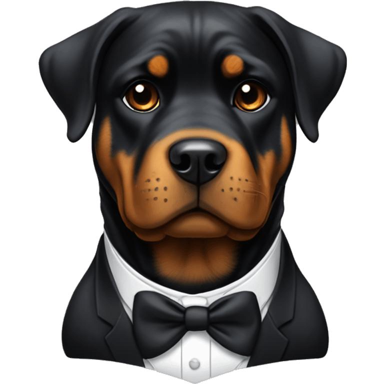 Rottweiler In a tuxedo￼ emoji