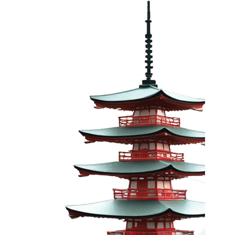 japanese pagoda with mount fuji in the backgro emoji