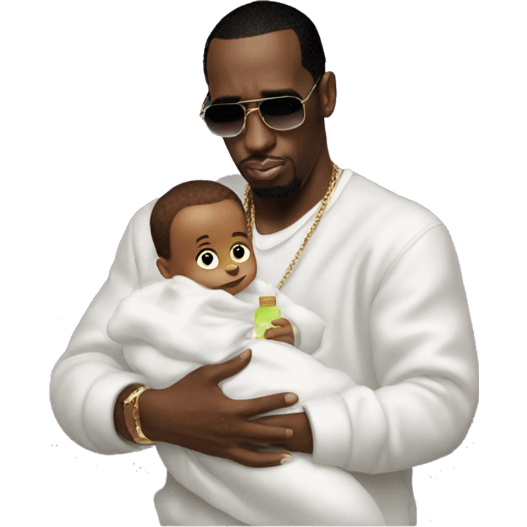 p diddy holding baby oil emoji