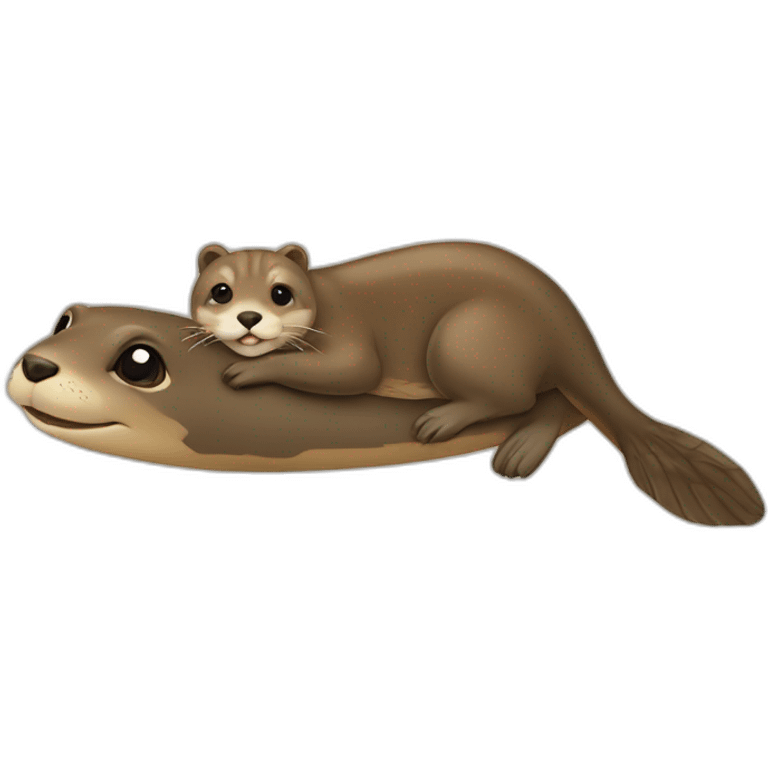 Loutre sur tortue sur chien et sur chat emoji