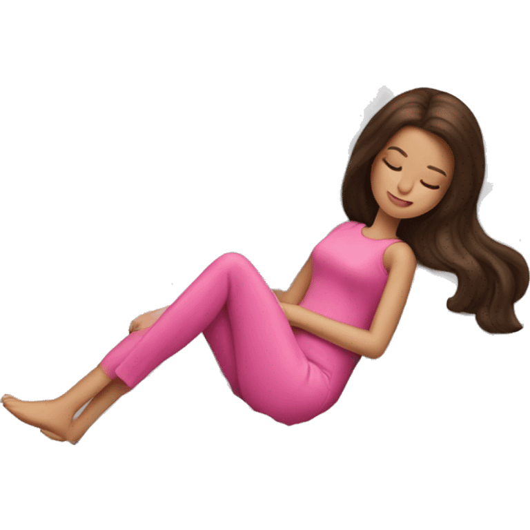 Brunette barbie sleeping in a pillow emoji