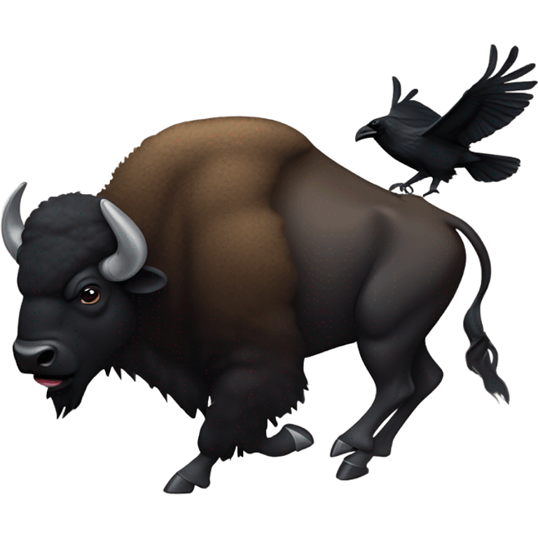 Buffalo stomping raven  emoji