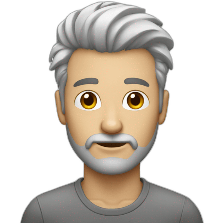 HOMBRE BLANCO PELO GRIS CON CHIVERA emoji