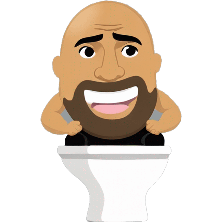 The rock head sitting on a toilet emoji