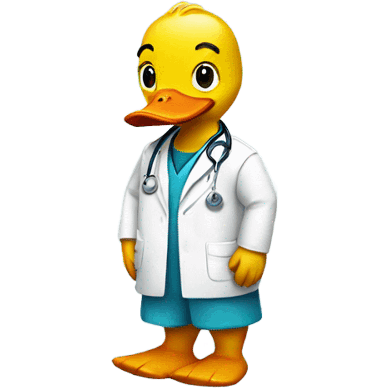 Plastic duck wearing a doctor outfit emoji