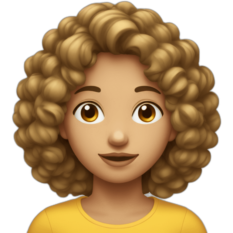 Fille avec cheveux bouclés musclée emoji