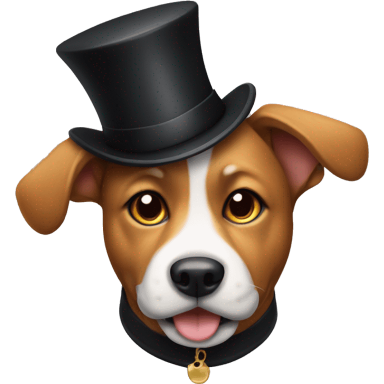 Dog with a top hat  emoji