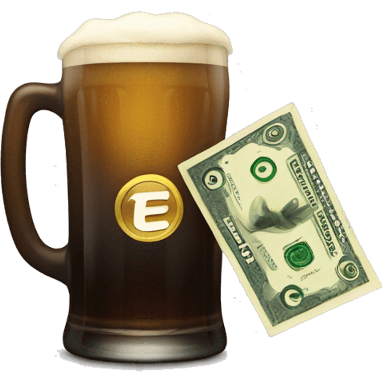 Money and stout beer emoji