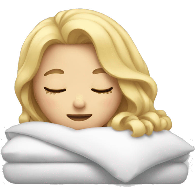 Blonde girl sleeping emoji