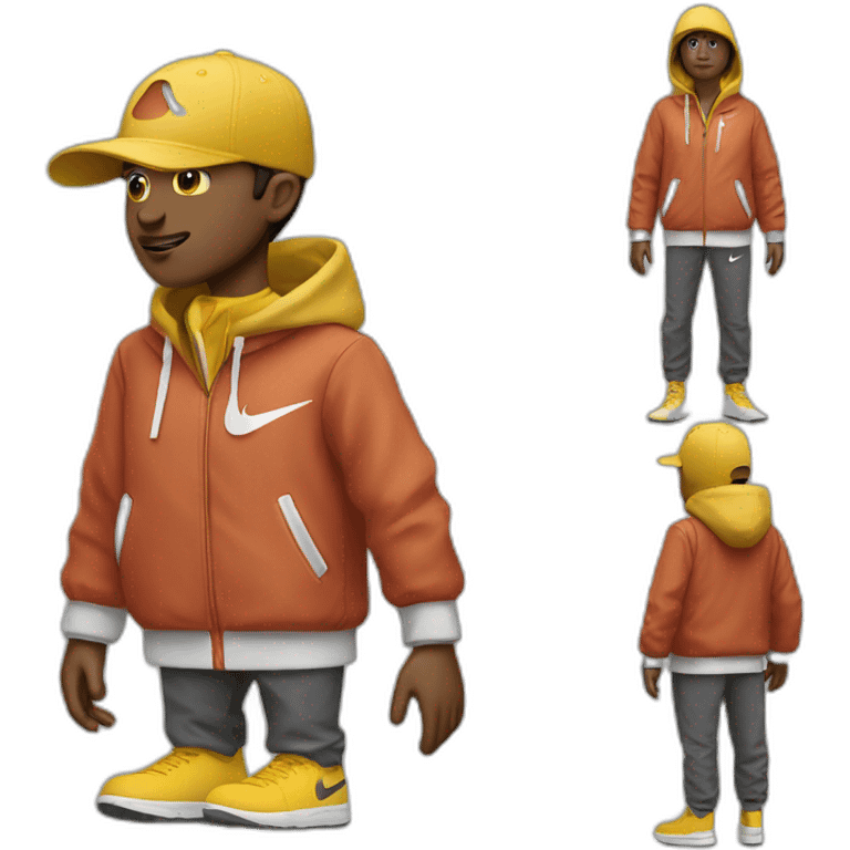 Ensemble nike tech sur une personne emoji