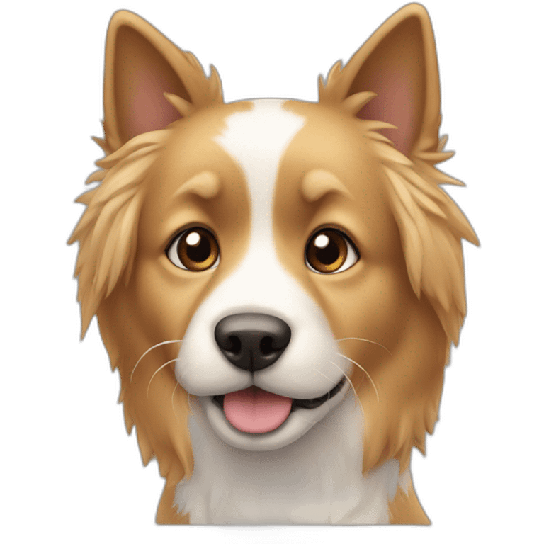 Chien sur un chat emoji