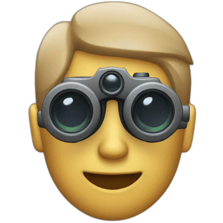 man with binoculars from window emoji