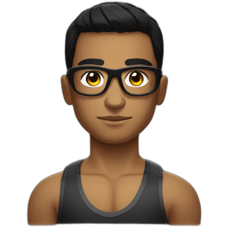 Boy Sri lankan MMA fighter with glases black hair emoji