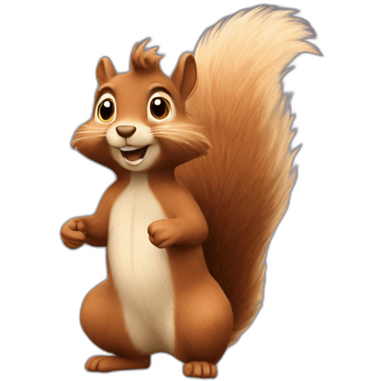 the squirrel has a very shaggy coat because of the wind emoji