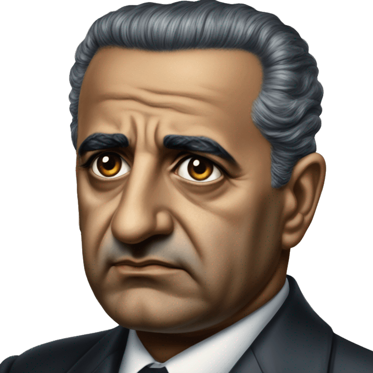 Gamal Abdel Nasser photorealistic sad emoji