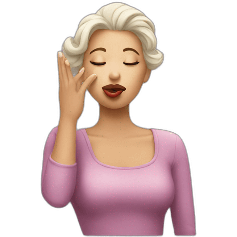 a women blowing a kiss emoji