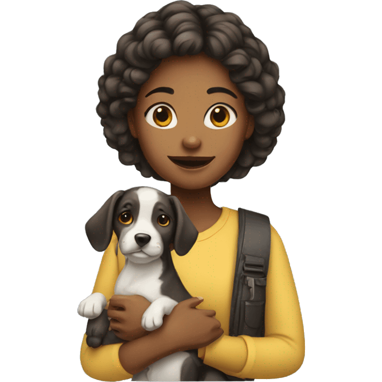 Girl with dog emoji