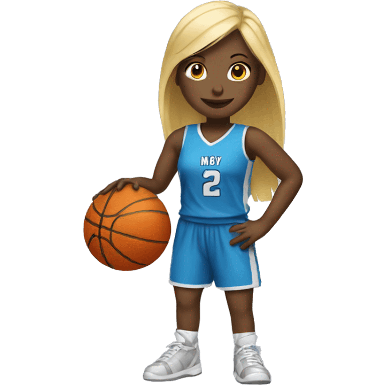 blonde girl playing basketball emoji