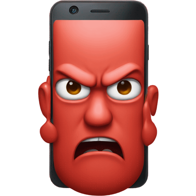 Red smartphone angry  emoji