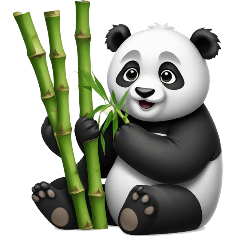 Panda eating bamboo  emoji