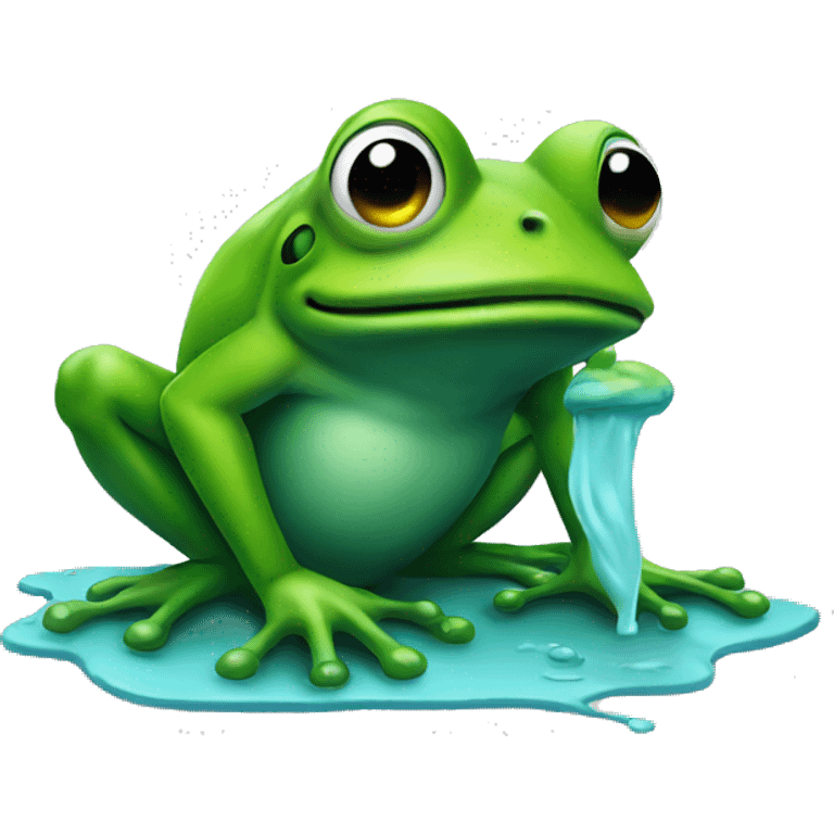 frog spray painting  emoji