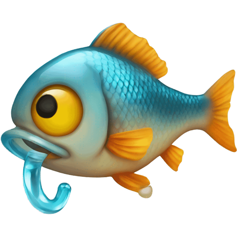 fish sucking on pacifier emoji