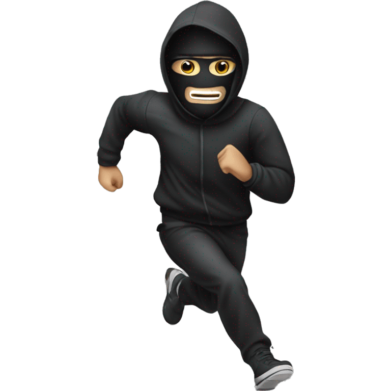 Robber with mask and running emoji