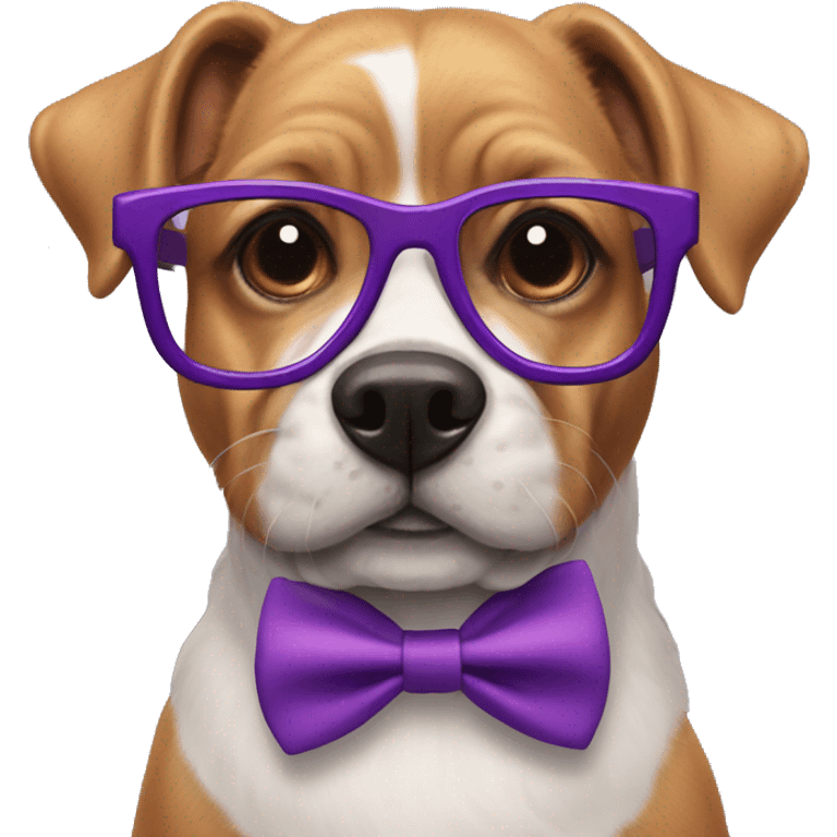 Havanesse dog with a bow tie and purple glasses  emoji