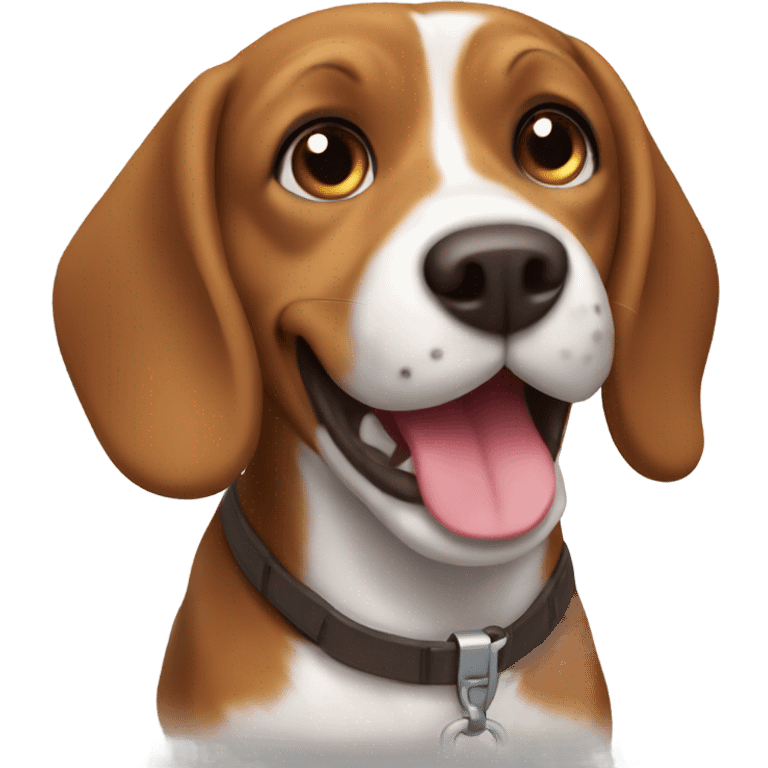 Happy brown beagle  emoji