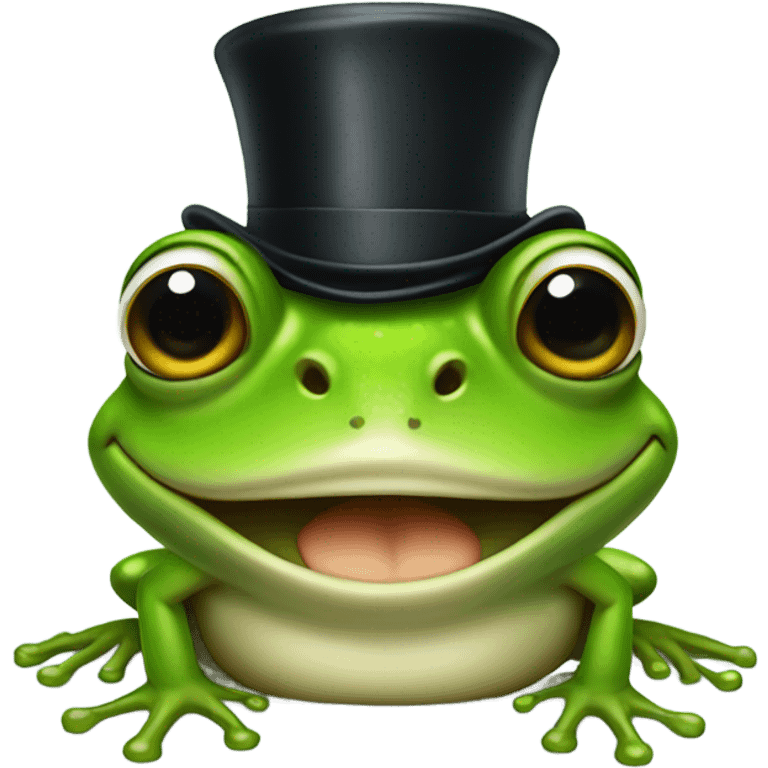 Frog with a top hat emoji