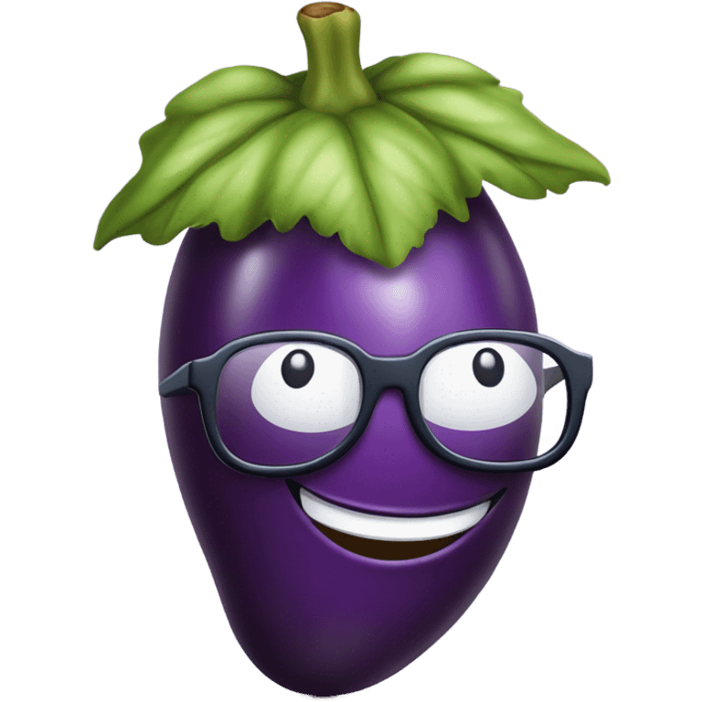 Eggplant being silly emoji