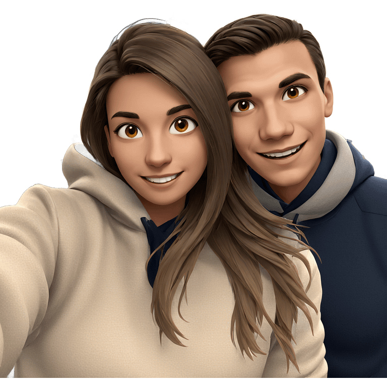 smiling girl with boy at night emoji