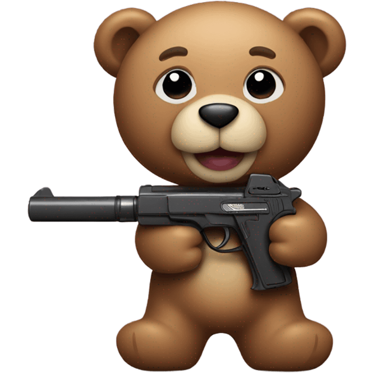 Teddy bear with a toy gun emoji