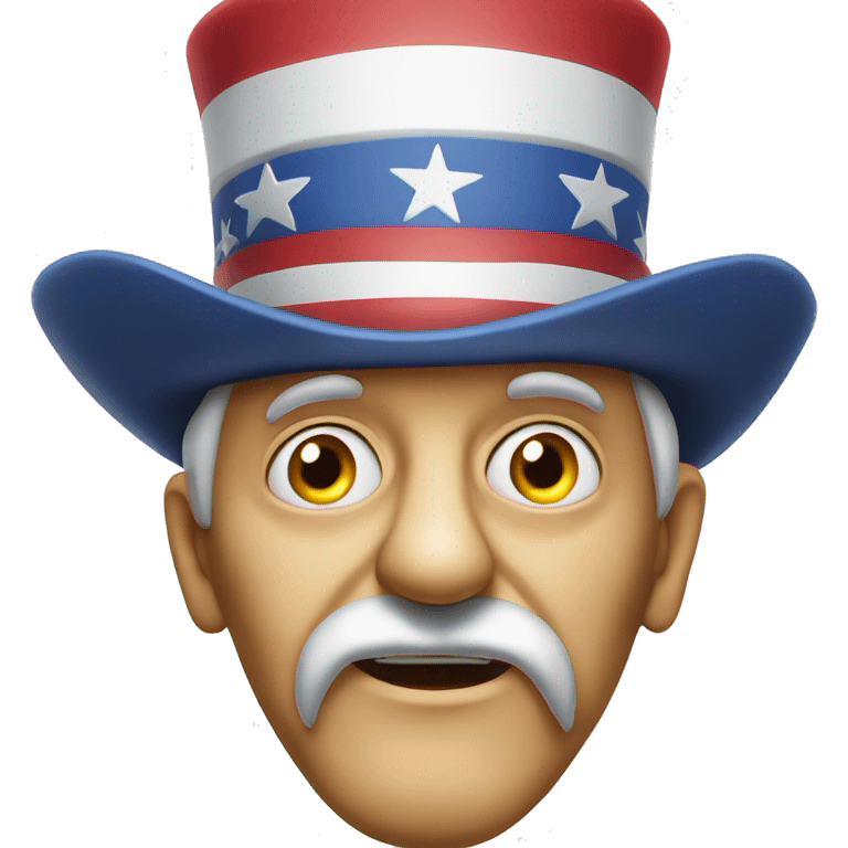 Uncle Sam with pitiful eyes up to his waist photorealistic serious emoji