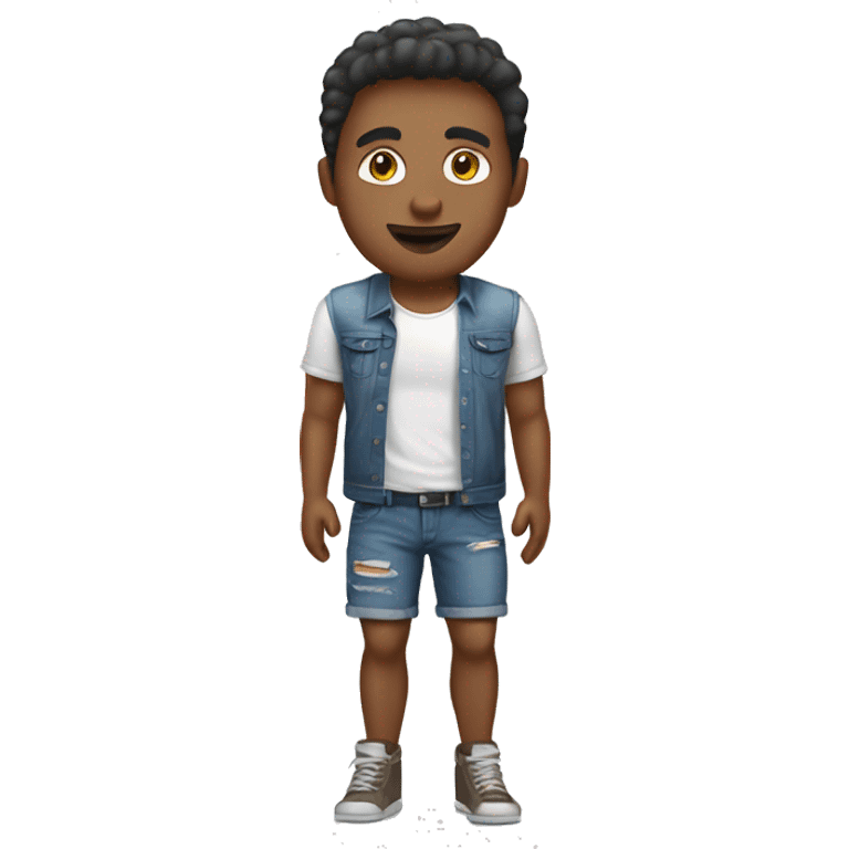 white skin technology guy in jean shorts emoji