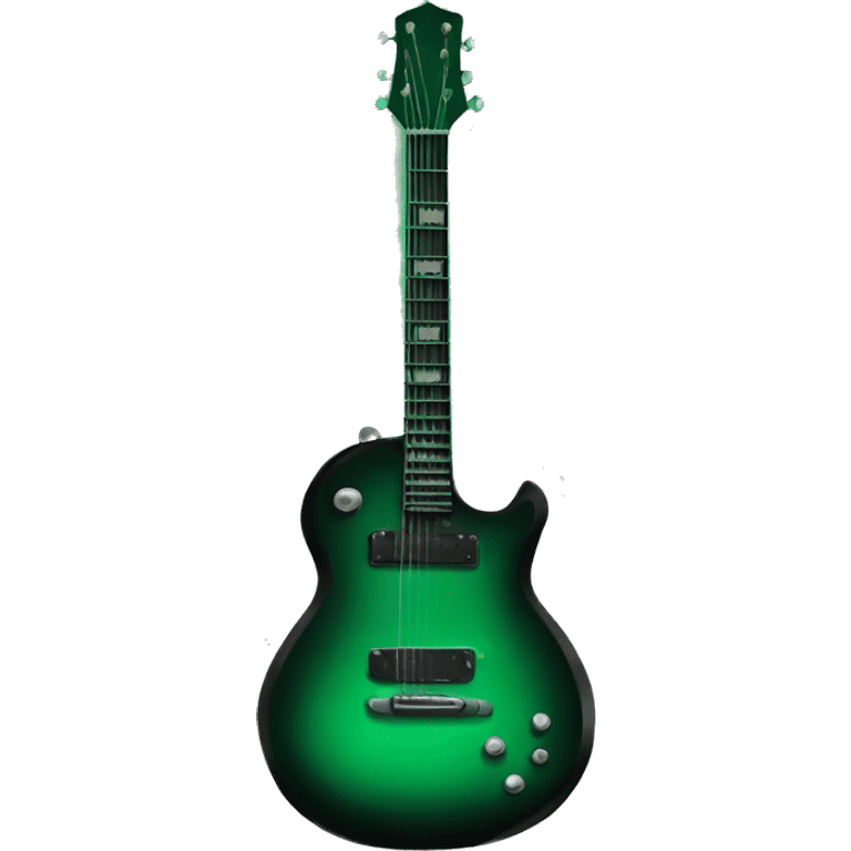 Black and emerald green guitar emoji